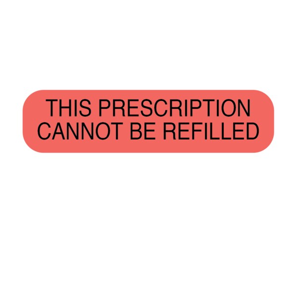 Nevs This Prescription Cannot Be Refilled 3/8" x 1-1/2" PAUX-5384 - main